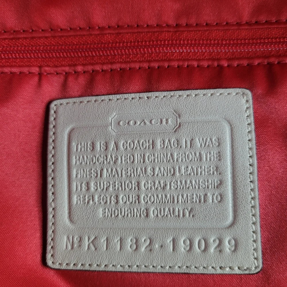 Coach Poppy Signature Coral Ivory Canvas Sequin Glam Shoulder Bag - Picture 16 of 16